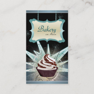 Modern Glowing Bakery & Cupcake Business Card
