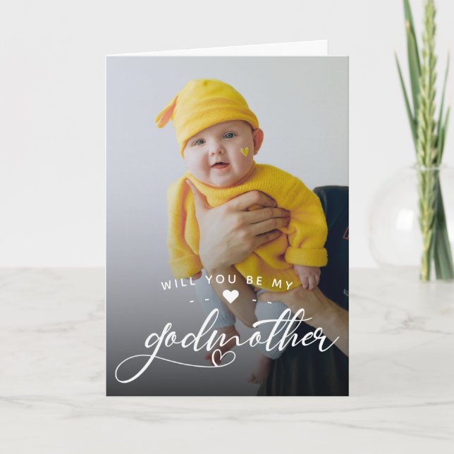 Modern Godmother Proposal Photo Card (Front)