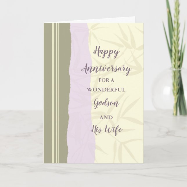 Modern Godson and His Wife Wedding Anniversary Card (Front)