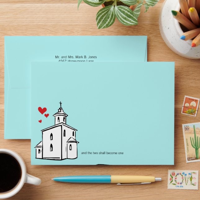 Modern Going to the Chapel Christian Religious Envelopes (Desk)