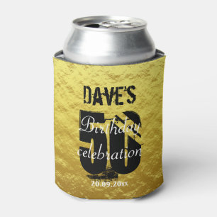 Modern Gold 50th Any Age Birthday Party Custom Can Cooler