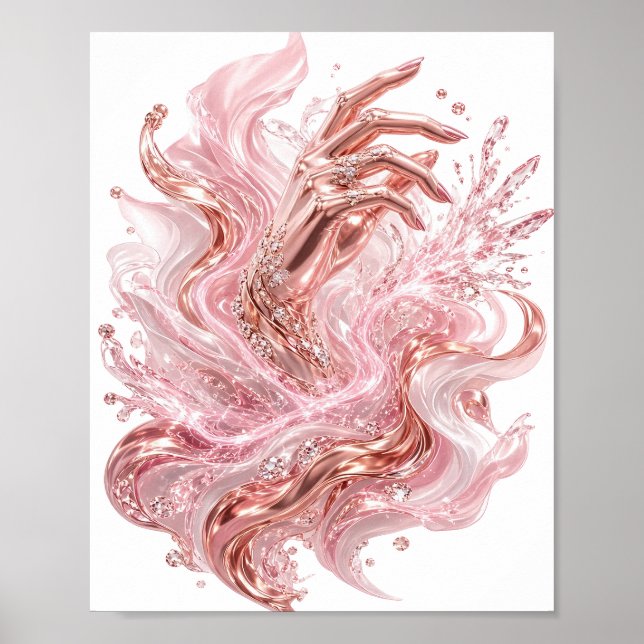 Modern Gold ABSTRACT ART Graphic Design Poster (Front)
