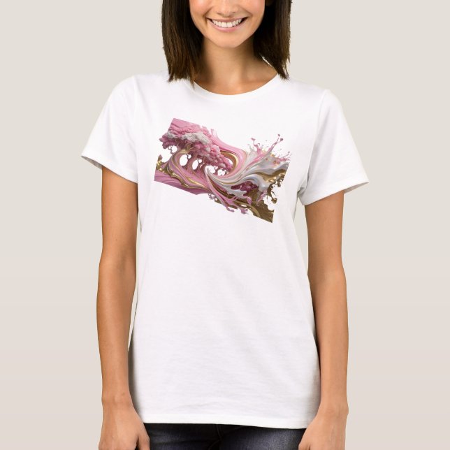 Modern Gold ABSTRACT ART Statement Tee (Front)