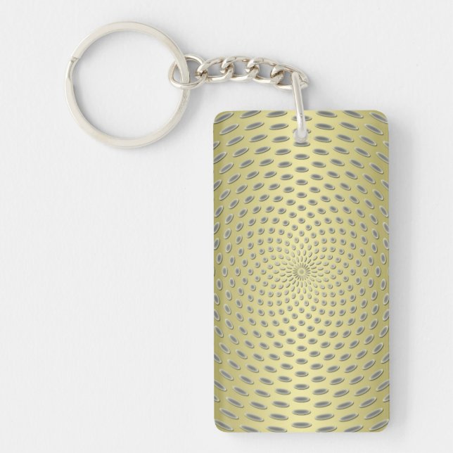 Modern Gold Abstract Design Key Ring (Front)