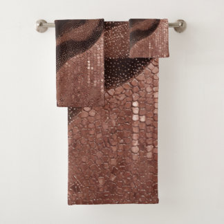 Modern Gold Abstract Pattern With Sparkle ✨ Bath Towel Set