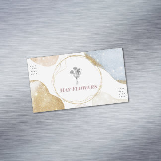 Modern Gold Abstract Shapes Magnetic Business Card