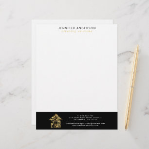 Modern Gold And Black Cleaning Services  Custom Letterhead