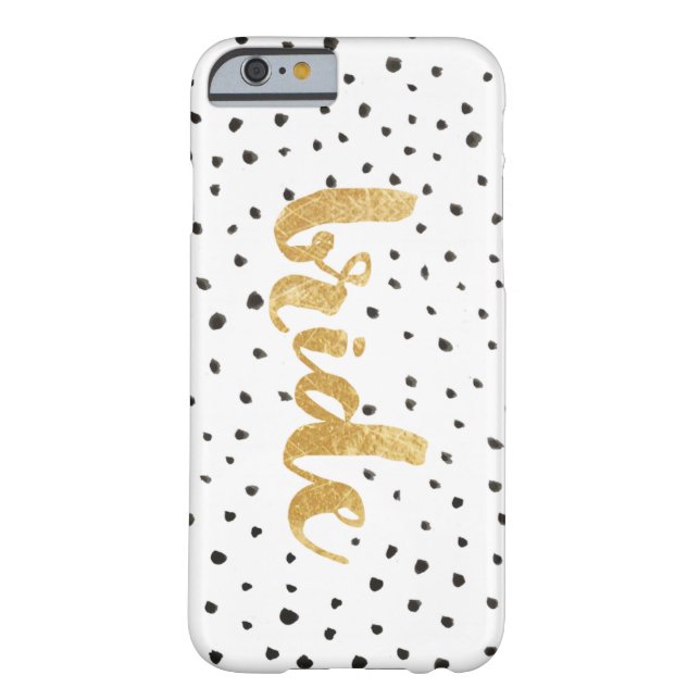Modern Gold and Black Dots Bride Case-Mate iPhone Case (Back)