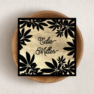 Modern Gold and Black Floral Script Font 