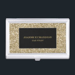 Modern Gold and black stylish elegant professional Business Card Holder<br><div class="desc">Modern gold and black glitter,  elegant professional business card holder.
You can easilly add your own name and job.</div>