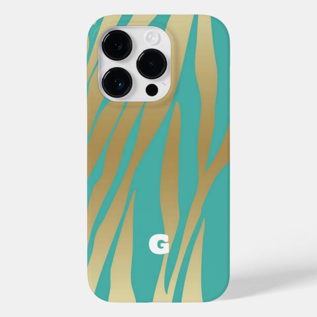 Modern Gold and Blue Teal  Case-Mate iPhone Case (Back)
