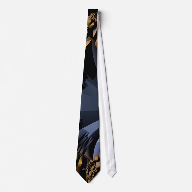 Modern Gold and Blue Tie (Front)