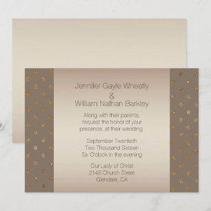 Modern Gold and Champagne Wedding Invitation