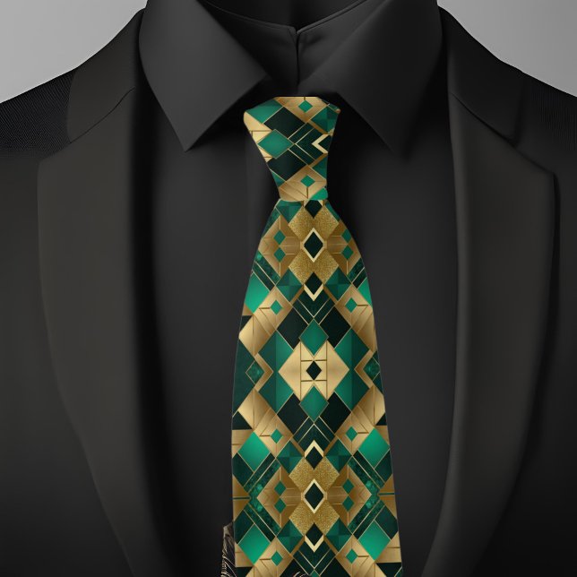 Modern Gold and Emerald Necktie (Creator Uploaded)