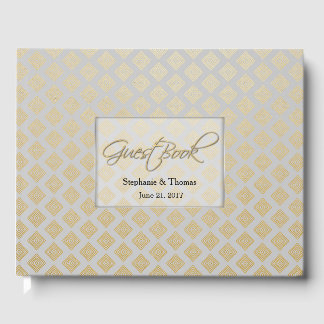 Modern Gold and Grey Wedding Guest Book