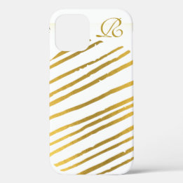 Modern Gold and Monogram iPhone 12 Case