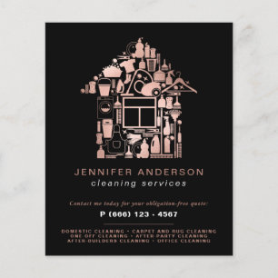 Modern Gold And Rose Gold Cleaning Services Flyer