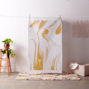 Modern Gold And White Marble Fabric