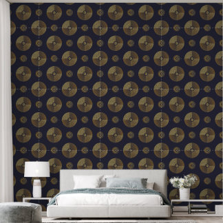 Modern Gold Art Deco Circles Wallpaper