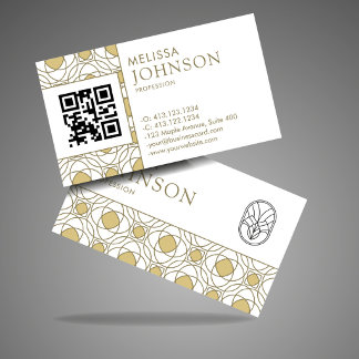 Modern Gold Art Deco Geometric Pattern Business Card