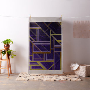 Modern,gold,art deco, purple,geomtric,vintage,chic fabric