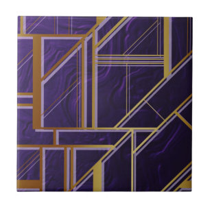 Modern,gold,art deco, purple,geomtric,vintage,chic tile