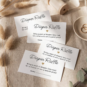 Modern Gold Baby Shower Diaper Raffle Ticket Enclosure Card