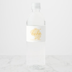 Modern Gold Baby Shower Water Bottle Label