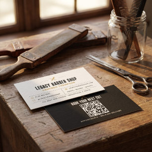 Modern Gold Barber Shop Business Card