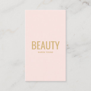Modern gold beauty salon trendy blush pink makeup business card