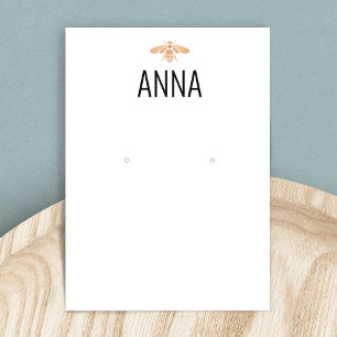Modern Gold Bee White Earring Display Card