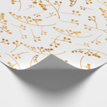 Modern gold berries illustration pattern