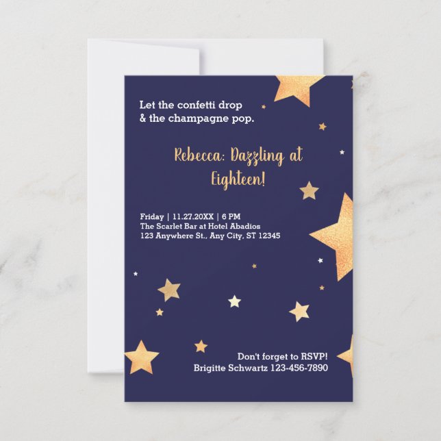 Modern gold birthday invitation (Front)