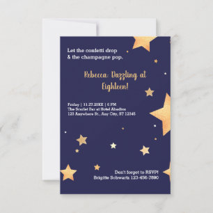 Modern gold birthday invitation