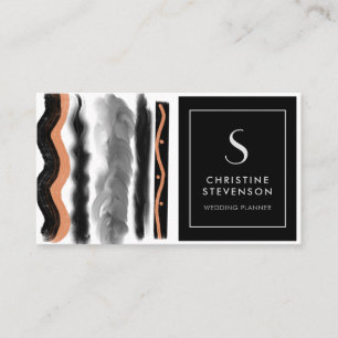 Modern Gold Black Bohemian Chevron Business Card