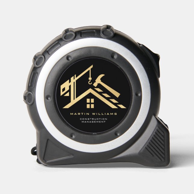 Modern Gold & Black Building Construction Service 1 (Front)