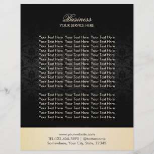 Modern Gold & Black Damask Elegant Brochures