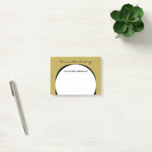 Modern Gold Black Elegant Classy Personalise Post-it Notes