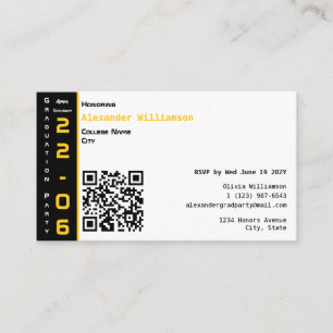Modern Gold Black Graduation Party Enclosure Card