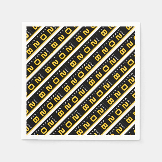 Modern Gold Black Graduation Party Napkin (Front)