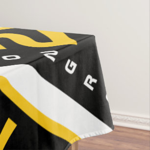 Modern Gold Black Graduation Party Tablecloth