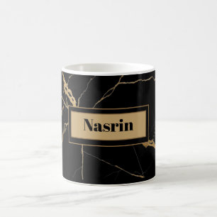 Modern Gold & black Marble Minimalist Luxury Coffee Mug
