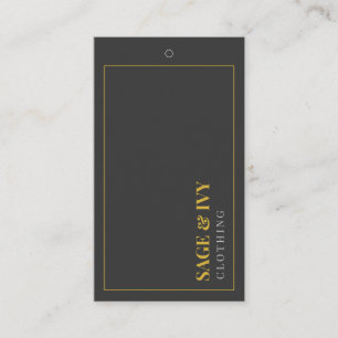 Modern Gold & Black Minimalist QR Code Hang Tag