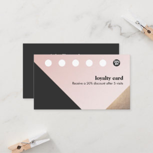 Modern Gold, Black, Pink Geometric 6 Punch Loyalty