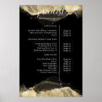 Modern Gold Black Watercolor Pricelist 
