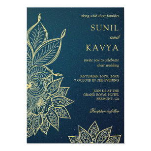 Modern Indian Wedding Invitations Zazzle Co Uk