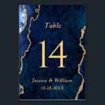 Modern Gold Blue Marble Agate Wedding Table Number<br><div class="desc">Create your own Table Number Card with this "Modern Gold Blue Marble Agate Wedding Table Number " template to match your wedding colours and style. For further customisation, please click the "customise further" link and use our design tool to modify this template. If you need help or matching items, please...</div>
