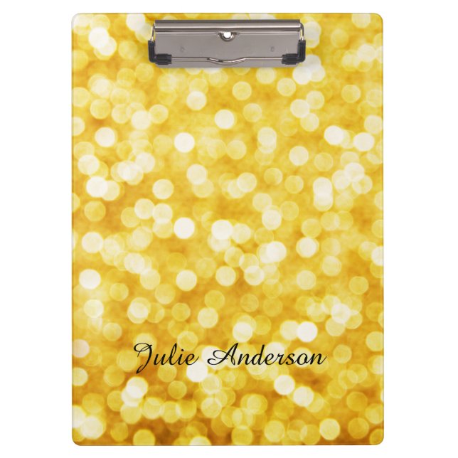 Modern Gold Bokeh Clipboard (Front)