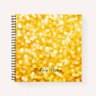 Modern Gold Bokeh Mini Spiral Notebook
