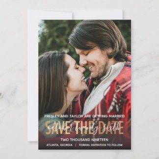 Modern GOLD Bold Lettering | Photo Save the Date